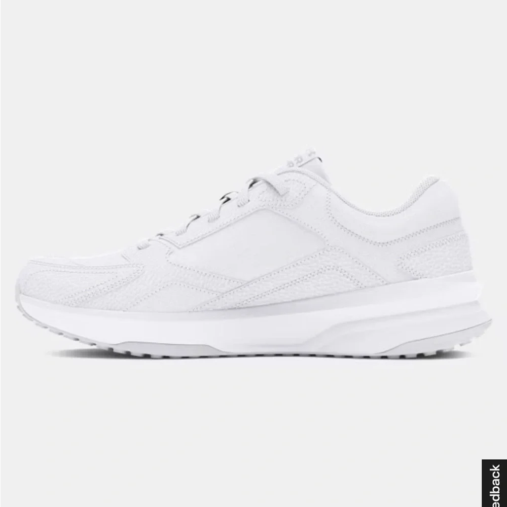 Extra wide!! 4E Under Armour Edge Lthr white Athletic Sneakers - Picture 2 of 14